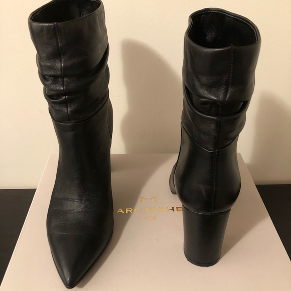 Marc fisher black leather wide leg boot/bootie - Picture 8 of 8